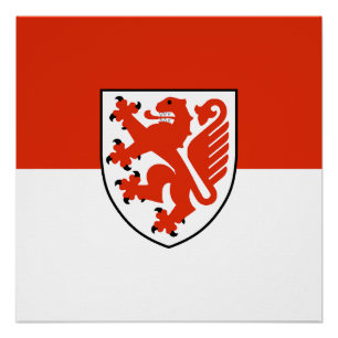 Braunschweig city emblem Germany flag symbol Poster