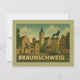 Braunschweig Germany City Art Postcard