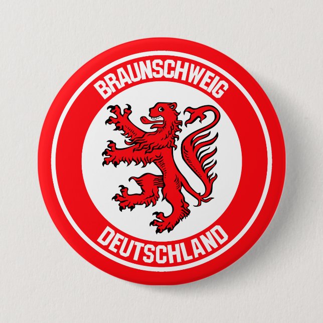 Braunschweig Round Emblem 3 Inch Round Button (Front)
