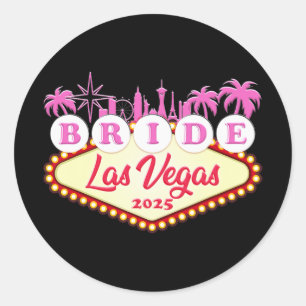 Braut Party Bride Las Vegas 2025 Bachelorette  Classic Round Sticker