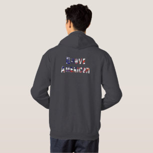 Brave American Distressed Text Hoodie