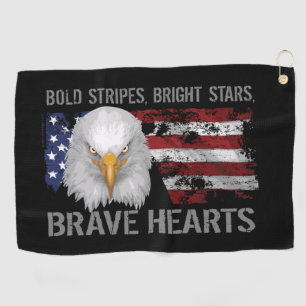 Brave American Hearts Golf Towel
