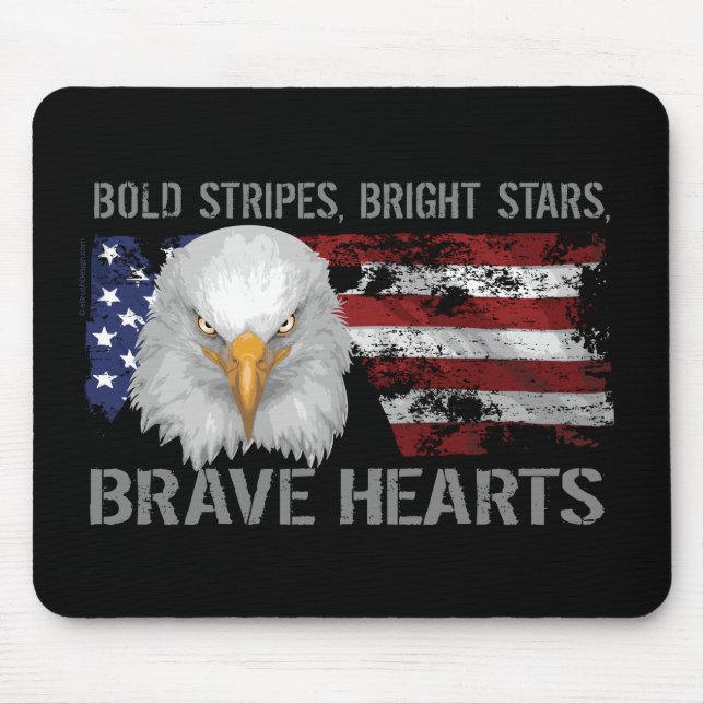 Brave American Hearts Mouse Pad (Front)