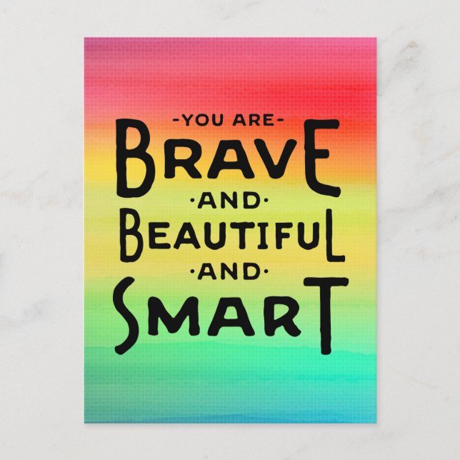 Brave and Beautiful and Smart postcard (Front)