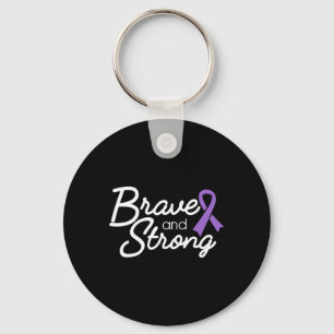 Brave And Strong Heimerheimer's And Epilepsy Warri Keychain
