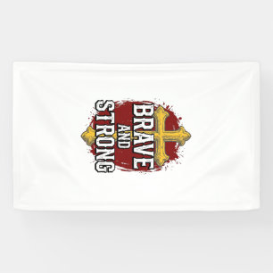 Brave and Strong Vintage Cross Shirt Design_1 Banner