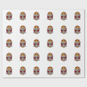 Brave and Strong Vintage Cross Shirt Design_1 Wrapping Paper