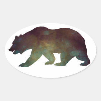 Brave as a Bear Watercolor Oval Sticker