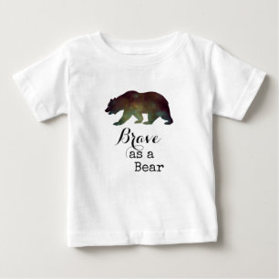 Brave as a Bear Watercolor Typography Baby T-Shirt