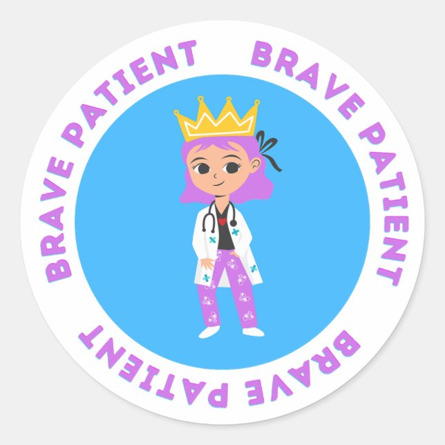 Brave auto-collant patient pour les enfants en ble (Devant)