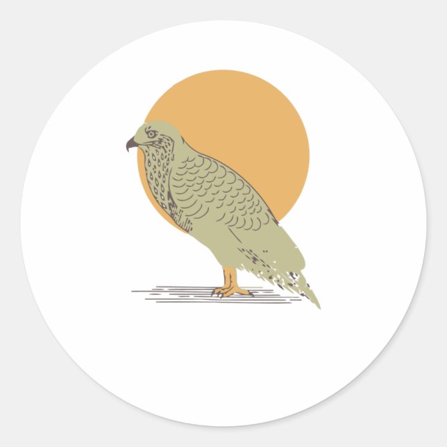 Brave Buzzard Classic Round Sticker (Front)