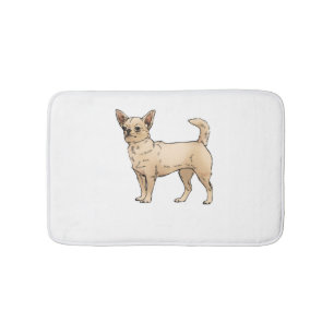 Brave Chihuahua Blue Bath Mat