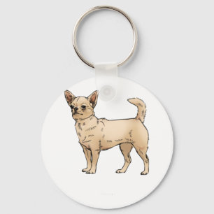 Brave Chihuahua Blue Keychain