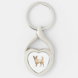 Brave Chihuahua Blue Keychain