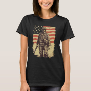 Brave Defender Patriotic American Soldier T-Shirt