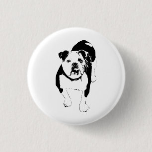 Brave Dot, Bulldog Badge 1 Inch Round Button