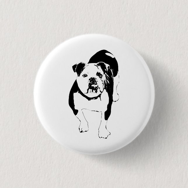 Brave Dot, Bulldog Badge 1 Inch Round Button (Front)