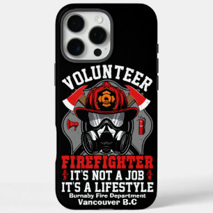 Brave firefighter ready for action in vibrant gear iPhone 16 pro max case