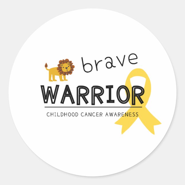 brave guerrier cancer de l'enfance autocollant lio (Devant)