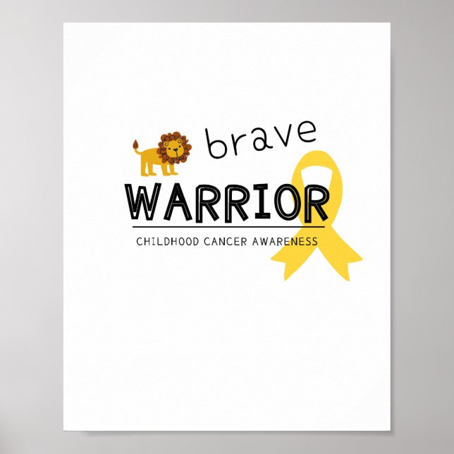 brave guerrier cancer de l'enfance Poster & Imprim (Devant)