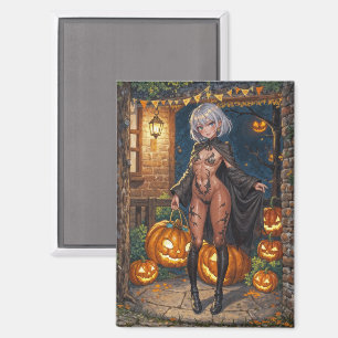 Brave Halloween Girl Trick or Treat Bodypainting Magnet