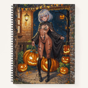 Brave Halloween Girl Trick or Treat Bodypainting Notebook