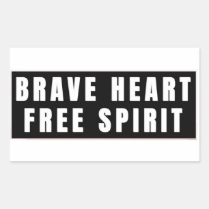 Brave Heart and Free Spirit Text Design Sticker