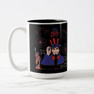 Brave hearts celebration black  Two-Tone coffee mug