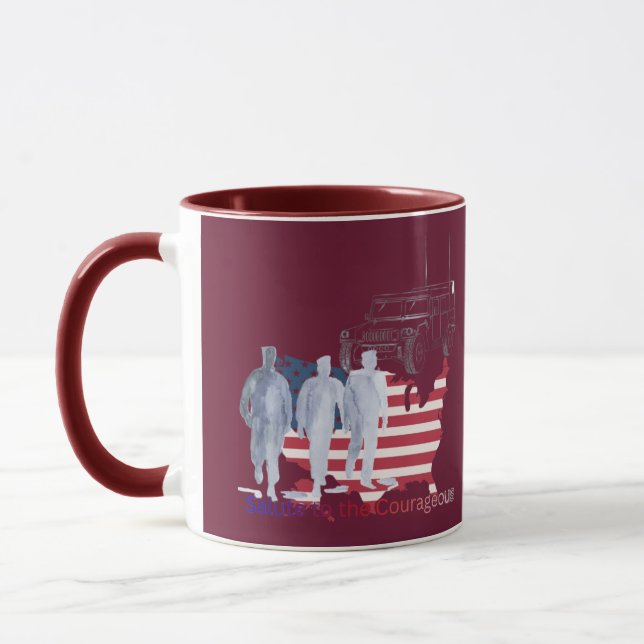 Brave hearts maroon mug (Left)