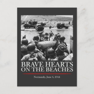 Brave Hearts On The Beaches - WW2 D-day Postcard