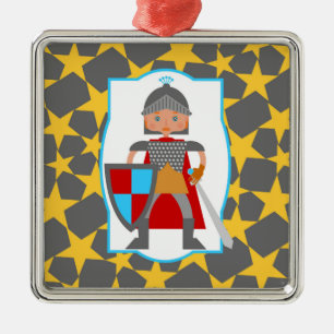 Brave Knight Boy Birthday Party Metal Ornament