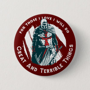 Brave Knight Quote Design 2 Inch Round Button