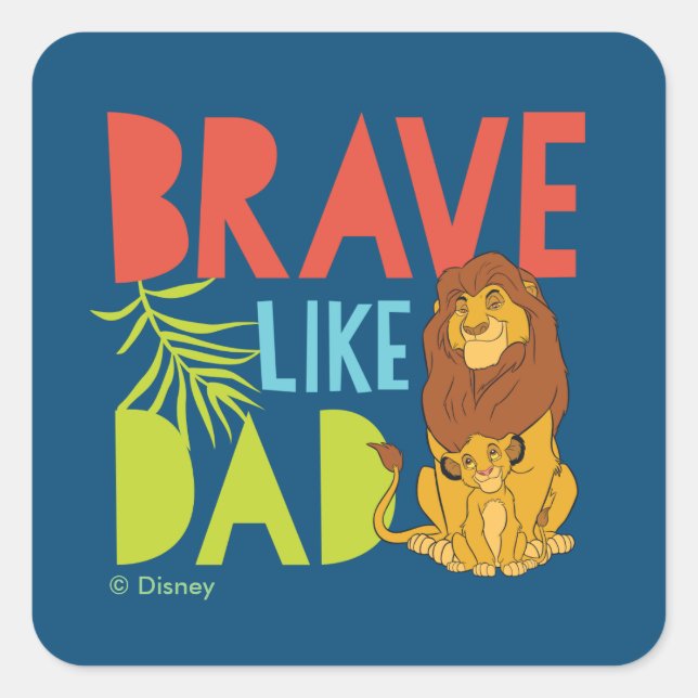 Brave Like Dad Square Sticker (Front)