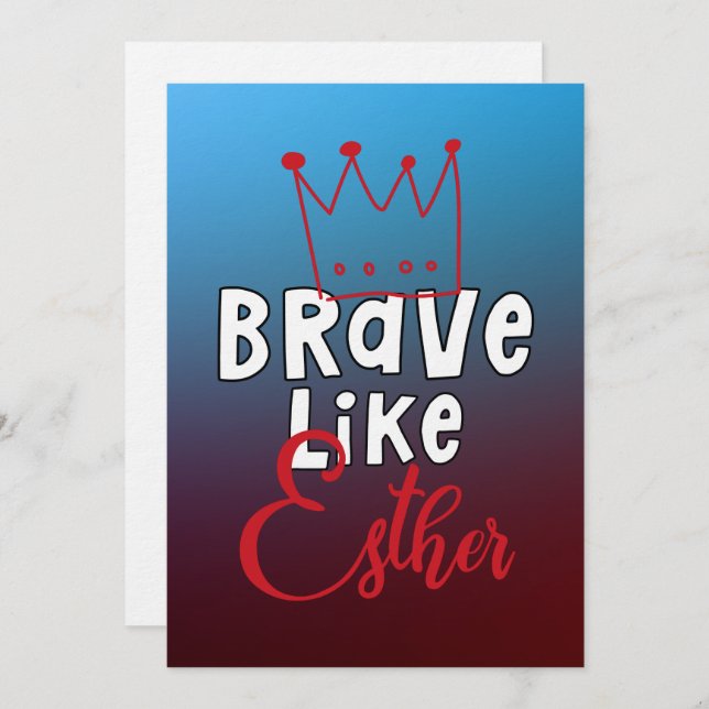 Brave Like Esther - Inspiring Jewish Purim Art Invitation (Front/Back)