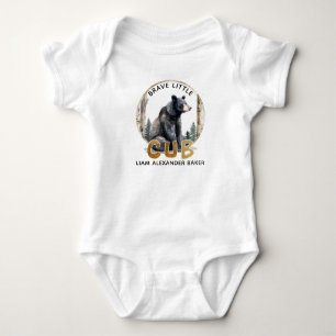 Brave Little Cub Bear Woodland Baby Bodysuit  