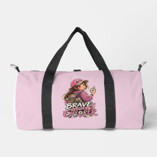 Brave Little Explorer Pink Duffel Bag | Aesthetic