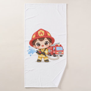 Brave Little Firefighter Bath Towel Set