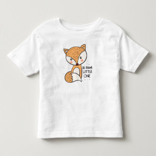 Brave little fox, cute fox drawing toddler t-shirt