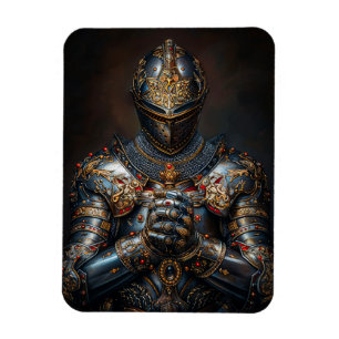 Brave Medieval Knight Magnet