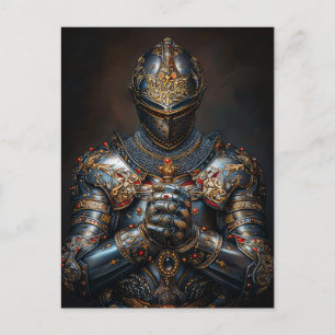 Brave Medieval Knight Postcard