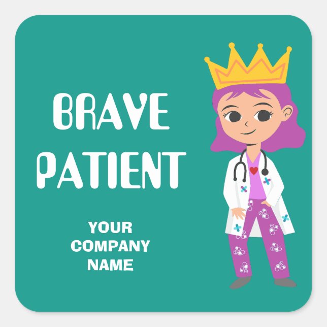 Brave Patient personalized custom company stickers (Front)
