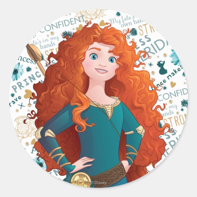 Brave Princess Classic Round Sticker (Front)