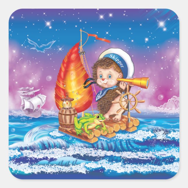Brave sailor square sticker (Front)
