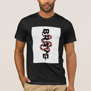 Brave Snake Typography Graphic Edgy Red Serpent T-Shirt