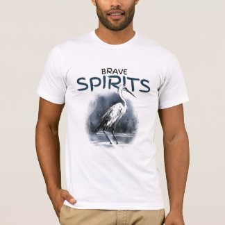 Brave Spirits Heron Nature Artistique T-shirt