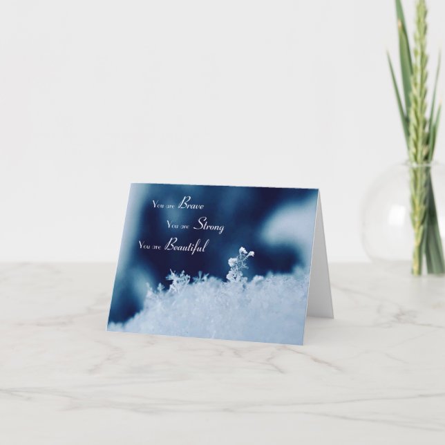 Brave Strong Beautiful Snow Folded Greeting Card (Front)