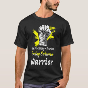 Brave Strong Fearless Ewing Sarcoma Warrior Yellow T-Shirt