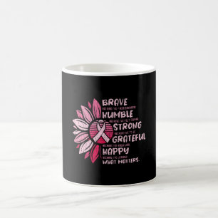 Brave Strong Grateful Breast Cancer Awareness Coffee Mug