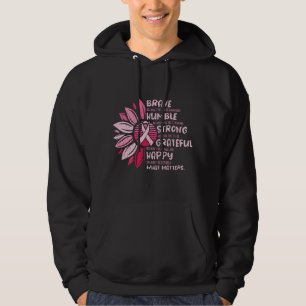 Brave Strong Grateful Breast Cancer Awareness Hoodie