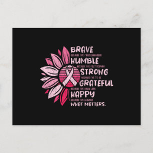Brave Strong Grateful Breast Cancer Awareness Postcard